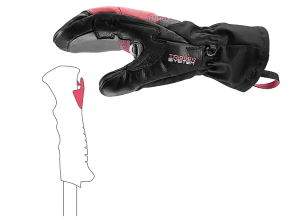 Leki Griffin Base 3D Women Mitt dámské rukavice Black-Rose