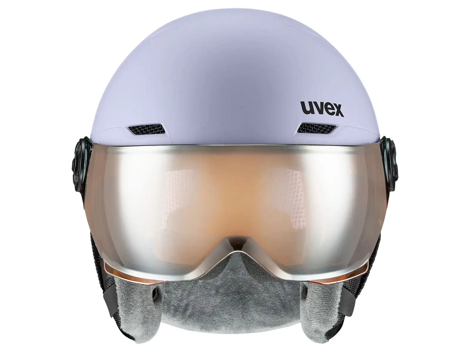 Uvex Rocket Jr Visor lyžařská helma cool lavender abstract matt