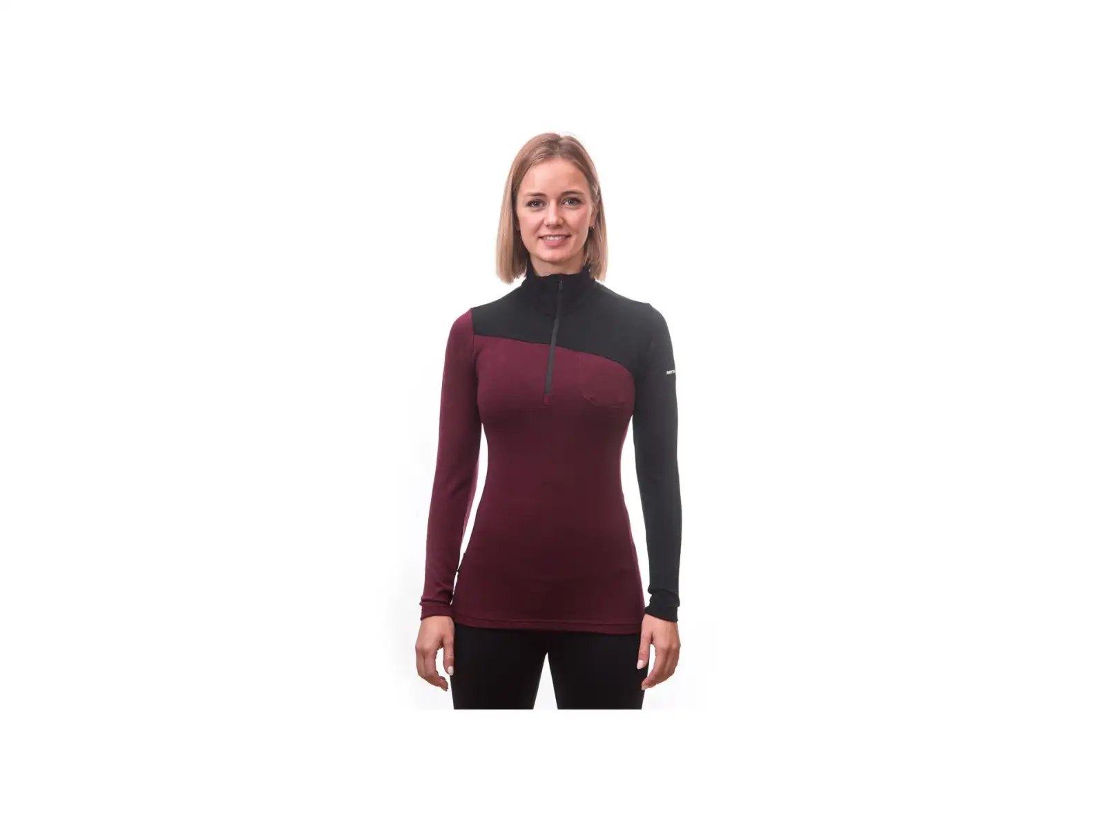 Sensor Merino Extreme dámské triko dlouhý rukáv černá/Port Red