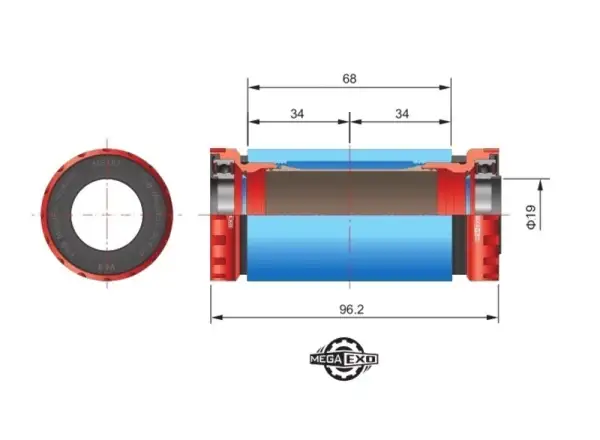 FSA MegaExo BB-1000 misky středového složení MTB 19 mm