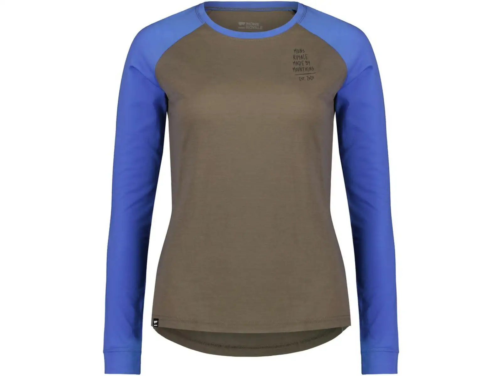 Mons Royale Icon Raglan WMNS dámské triko dlouhý rukáv Walnut/Cornflower