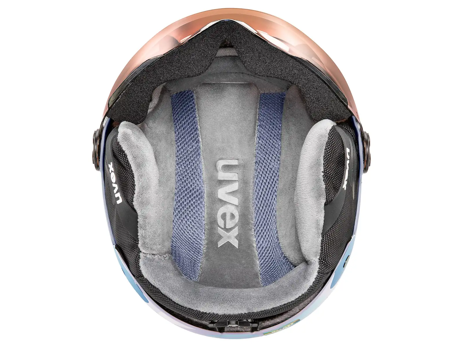 Uvex Rocket Jr Visor lyžařská helma cool lavender abstract matt