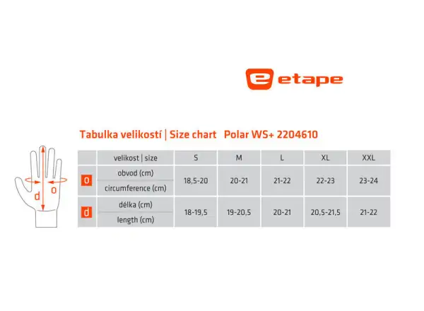 Etape Polar WS+ pánské zimní rukavice černá