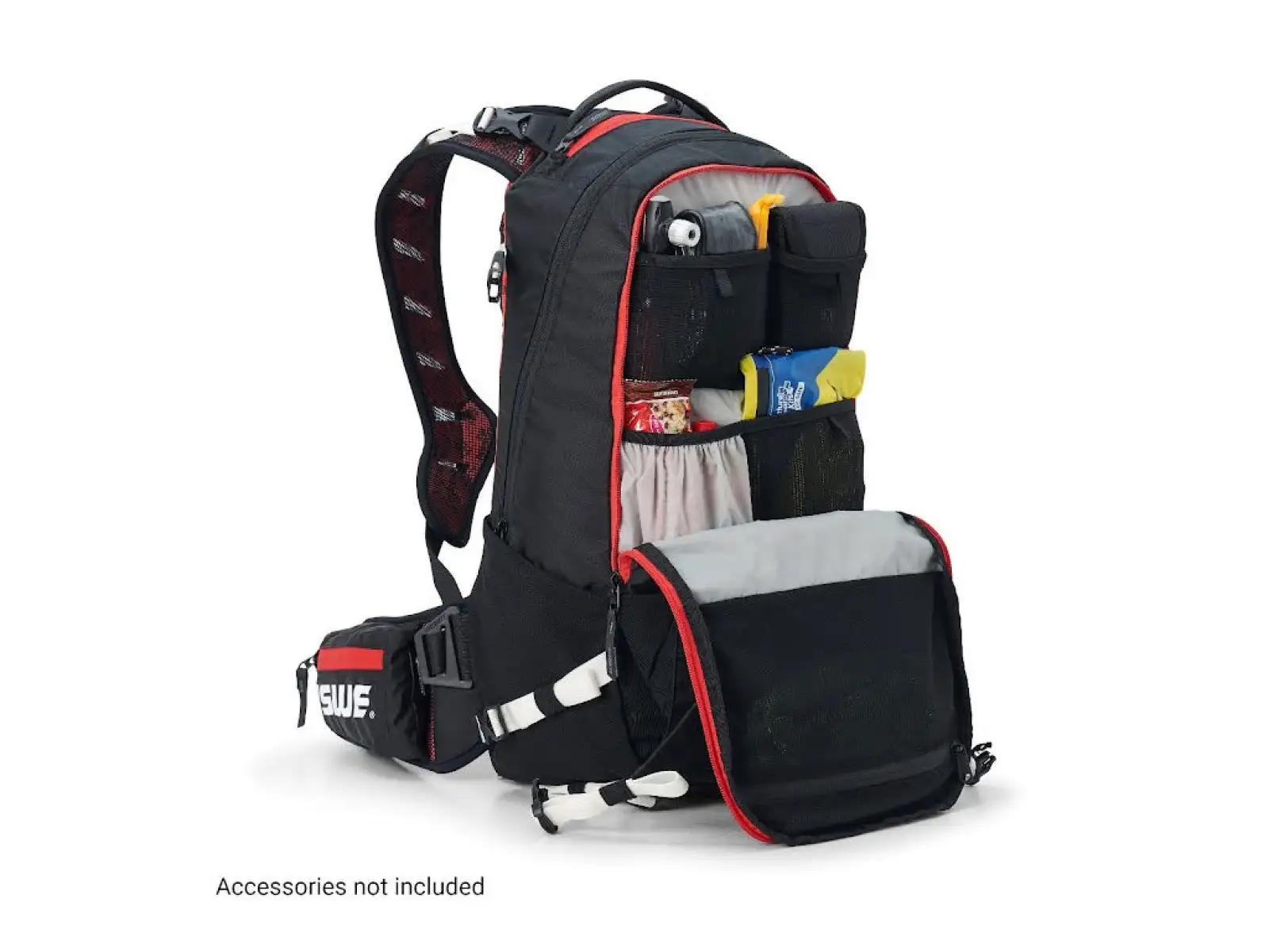 USWE Flow 16 batoh s chráničem páteře Black/Red 16 l