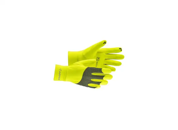 Craft ADV Lumen Fleece běžecké rukavice žlutá