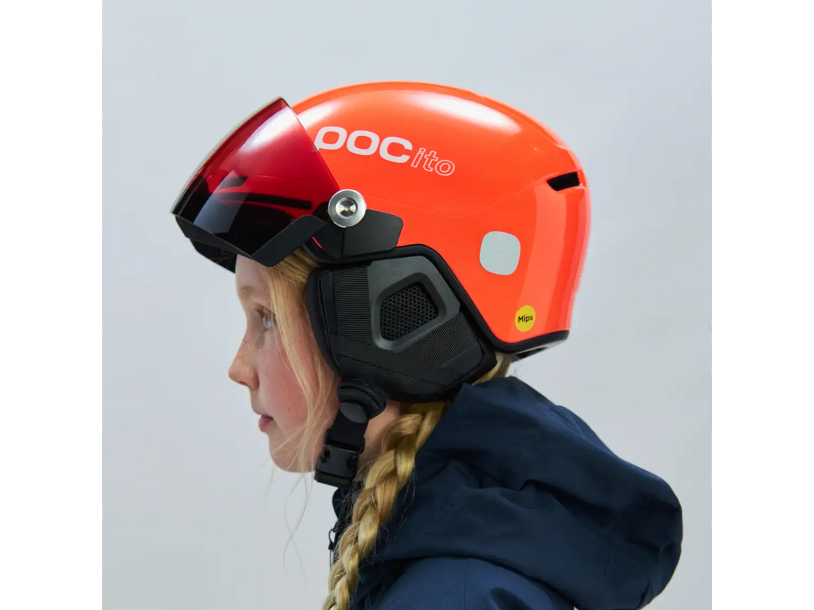 POC POCito Obex Visor dětská lyžařská přilba Fluorescent Orange
