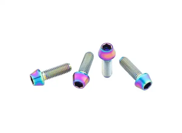 Wolf Tooth šrouby na košík Titanium Oil Slick 4ks