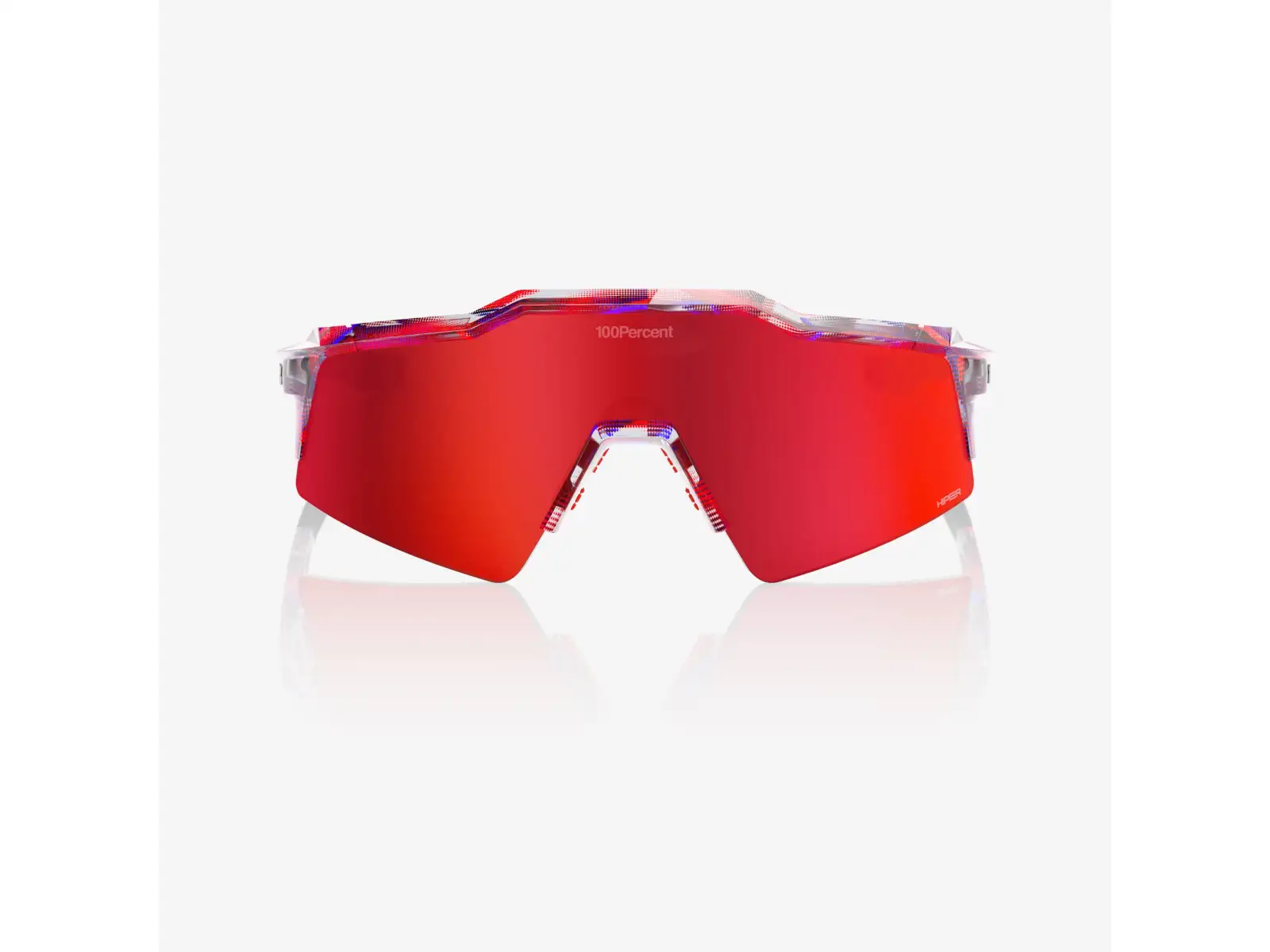 100% Speedcraft SL brýle FDJ Gloss Translucent Red/Blue/HiPER Fire Red Mirror Lens