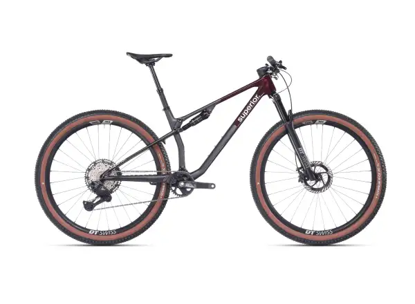Superior XF 9.6 Team celoodpružené kolo Gloss Carbon/Red Carbon