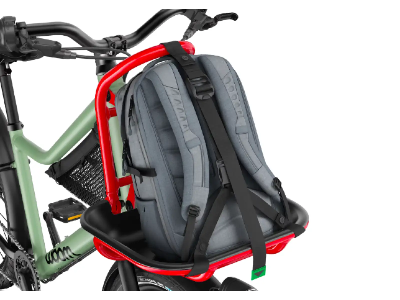 Woom 4 NOW dětské kolo 16" Moss Green/Formular Red