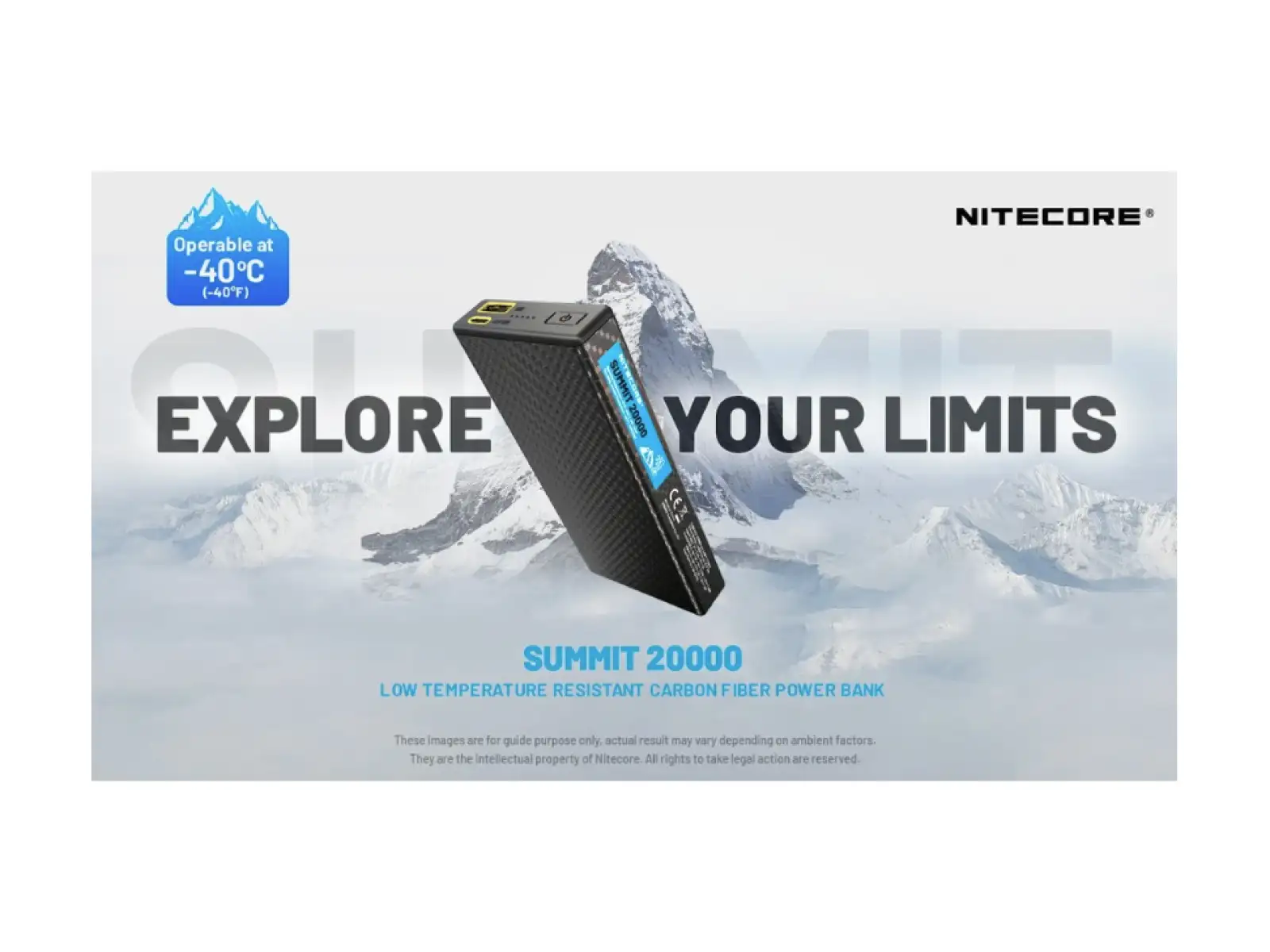 Nitecore výkonná Powerbanka do mrazu SUMMIT 20000, USB-C, až 3A výstup, 20000 mAh