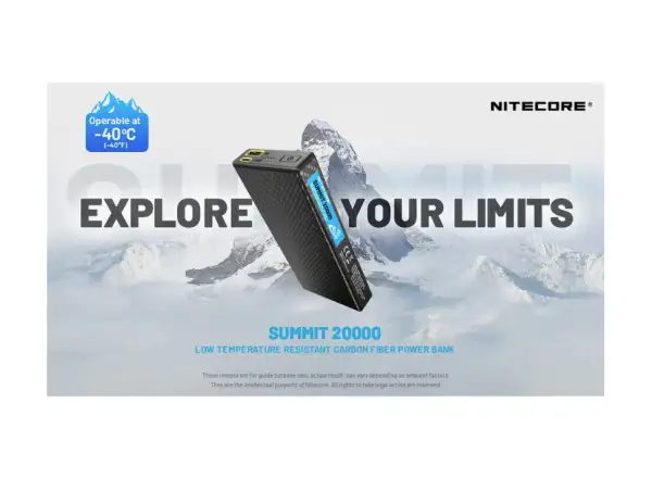 Nitecore výkonná Powerbanka do mrazu SUMMIT 20000, USB-C, až 3A výstup, 20000 mAh