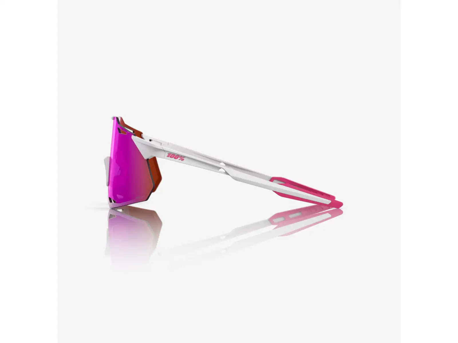 100% Hypercraft XS sportovní brýle Matte White/Pink/HiPER Vital Pink Mirror Lens