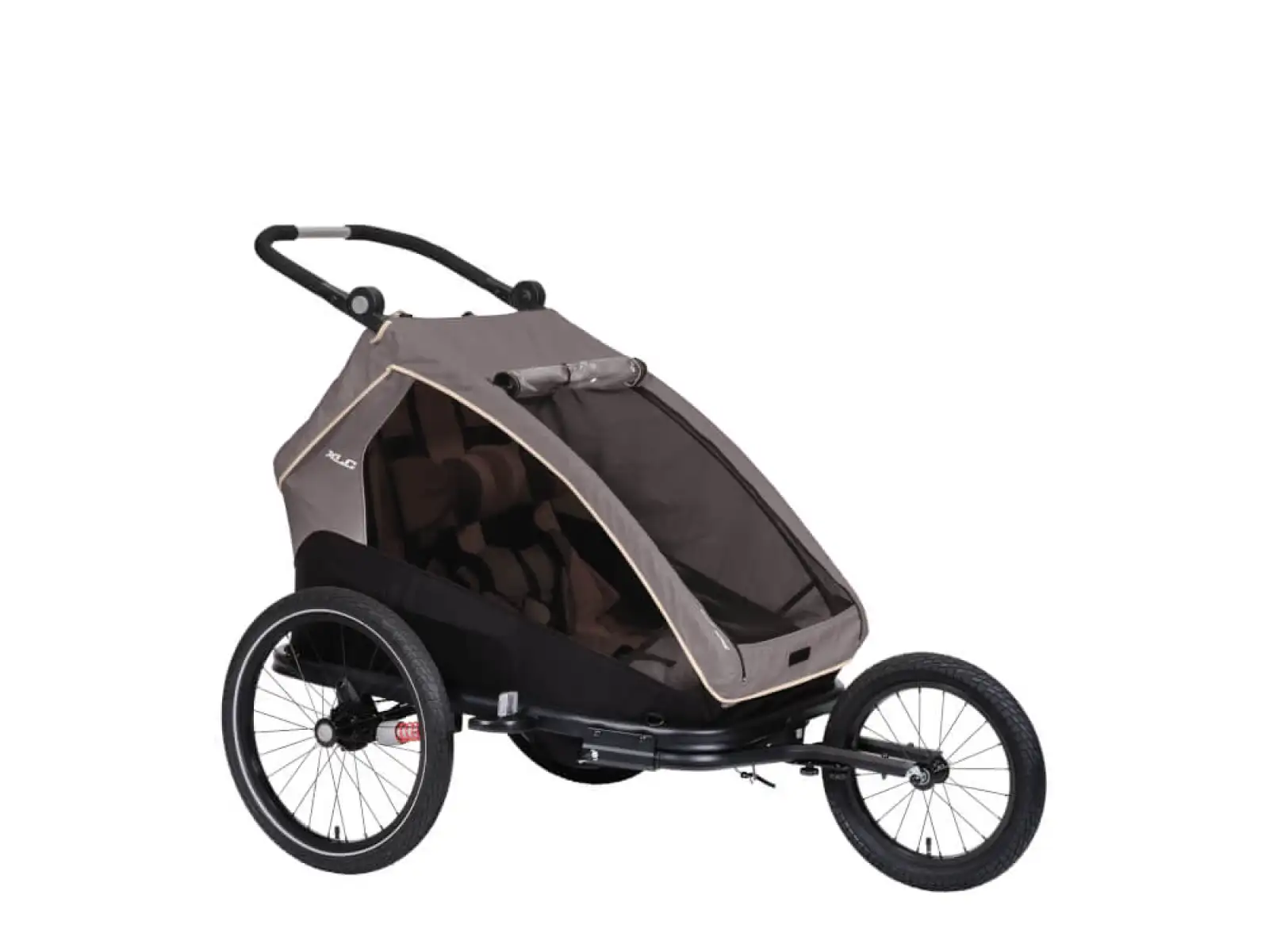 XLC DUOs BS-C10 dětský dvoumístný závěsný vozík 20" šedá/béžová/antracit