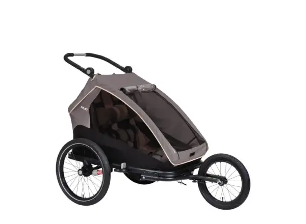 XLC DUOs BS-C10 dětský dvoumístný závěsný vozík 20" šedá/béžová/antracit