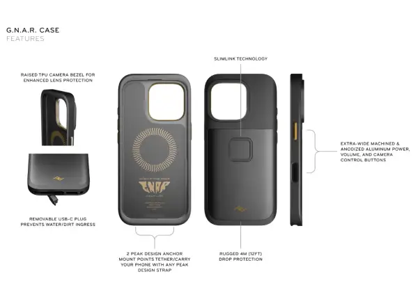 Peak Design G.N.A.R. Case pro iPhone 16 Pro Black