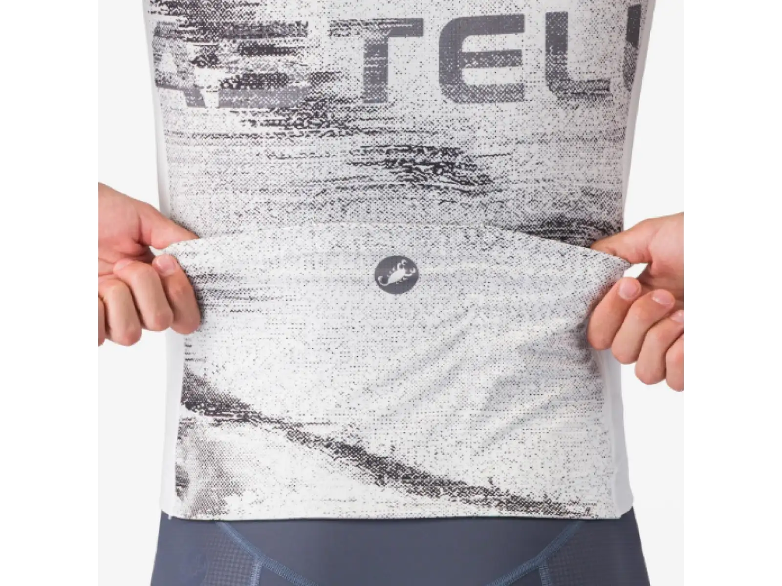 Castelli Stratus Logo pánský dres krátký rukáv White/Smoky Gray