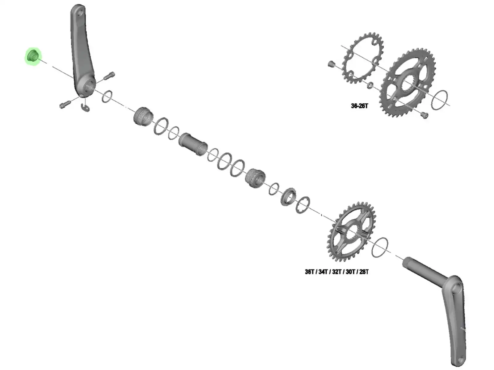 Shimano FC-M8100/M7100/M6100 matice levé kliky - Y0J620000