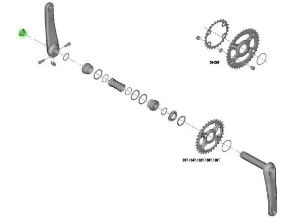 Shimano FC-M8100/M7100/M6100 matice levé kliky - Y0J620000