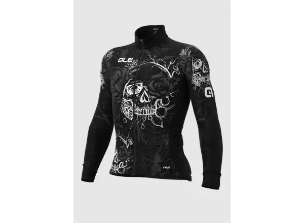 Alé PR-R Skull pánský cyklistický dres dlouhý rukáv černá
