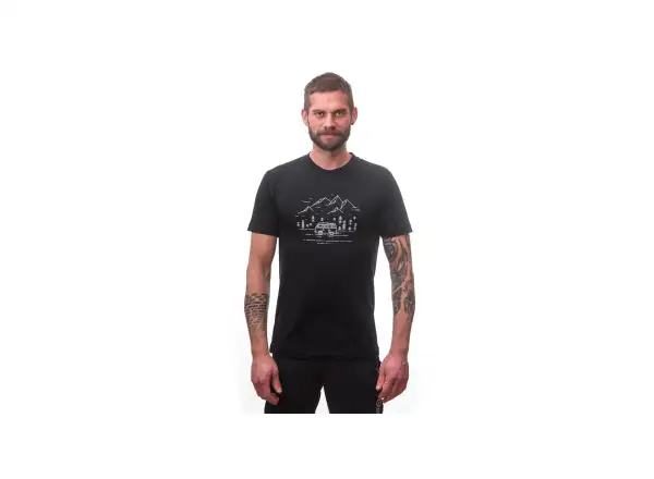 Sensor Merino Active PT Van Life pánské triko krátký rukáv černá