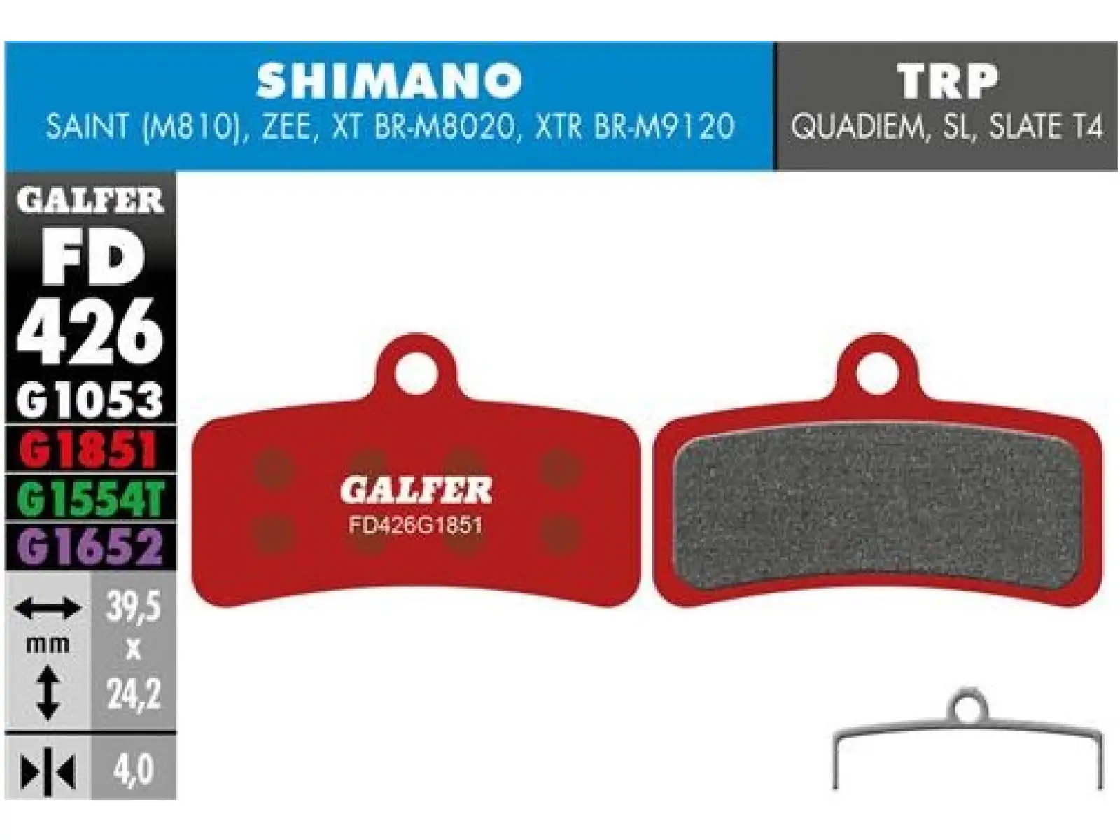 Galfer FD426 Advanced G1851 brzdové destičky pro Shimano/Tektro/TRP