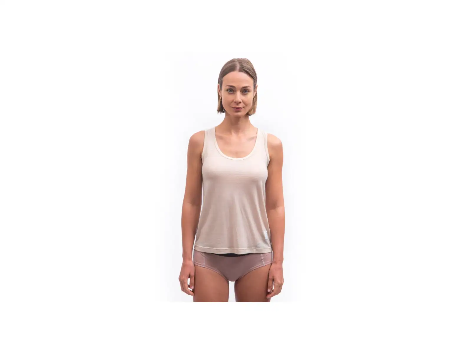 Sensor Merino Lite dámské triko bez rukávu Mottled Beige