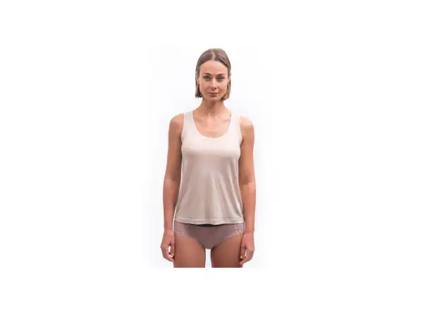 Sensor Merino Lite dámské triko bez rukávu Mottled Beige