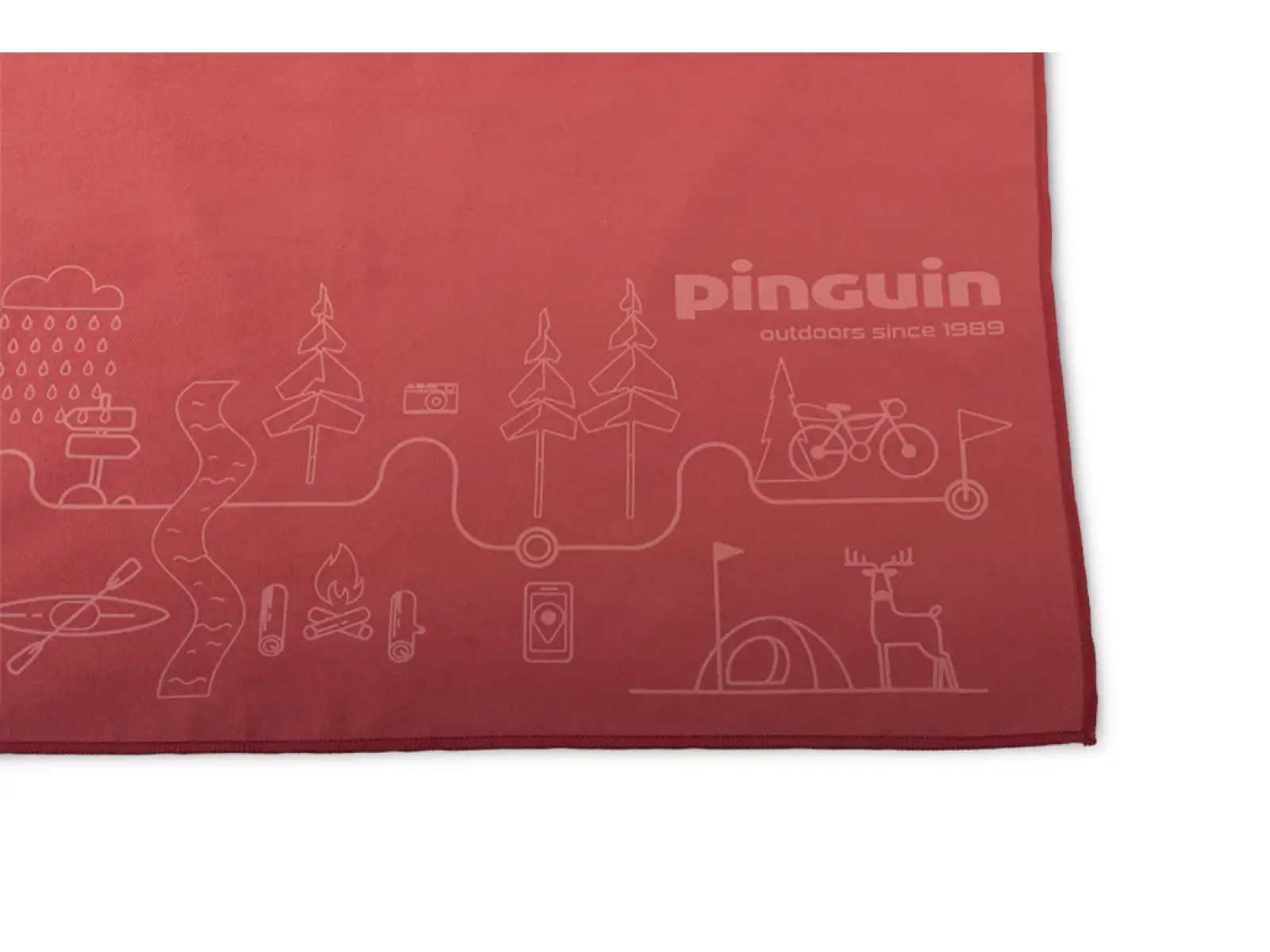 Pinguin ručník L mapa červená