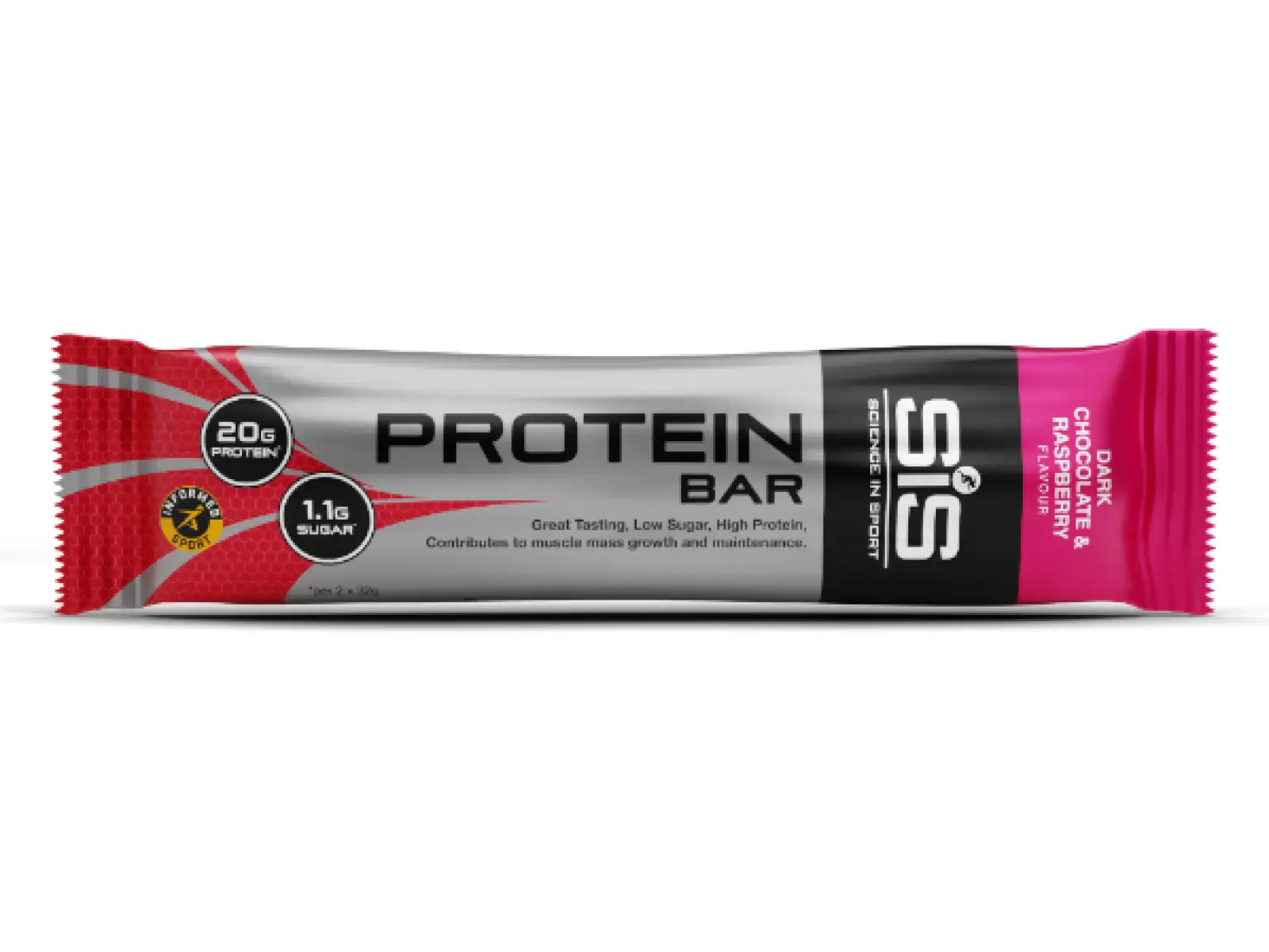 SiS Bar Protein tyčinka Dark Chocolate Raspberry 2x32 g