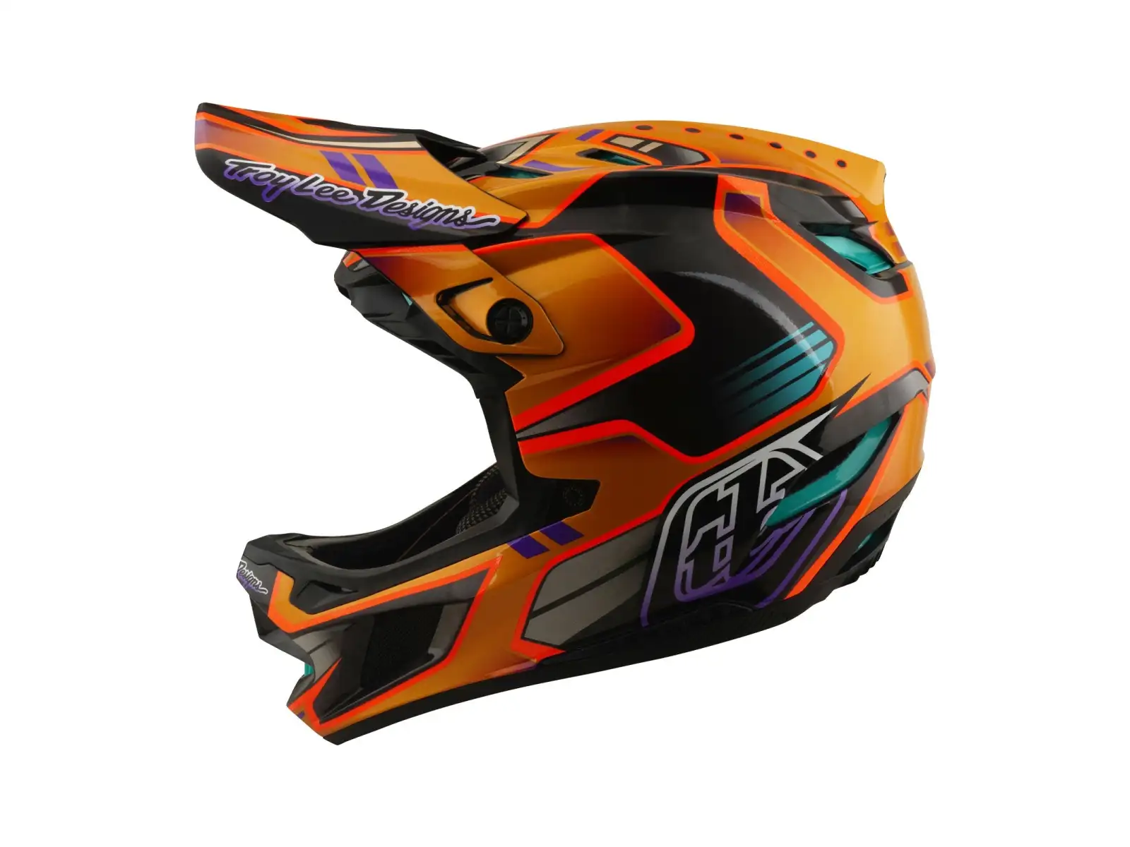 Troy Lee Designs D4 Carbon MIPS přilba Crest Gold