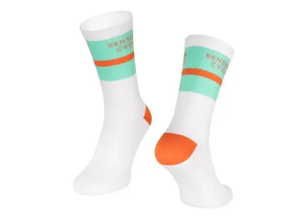 Force Stripe cyklistické ponožky bílá