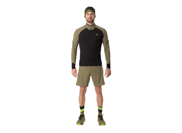 Dynafit Alpine Zip pánské běžecké triko dlouhý rukáv Military green/0910