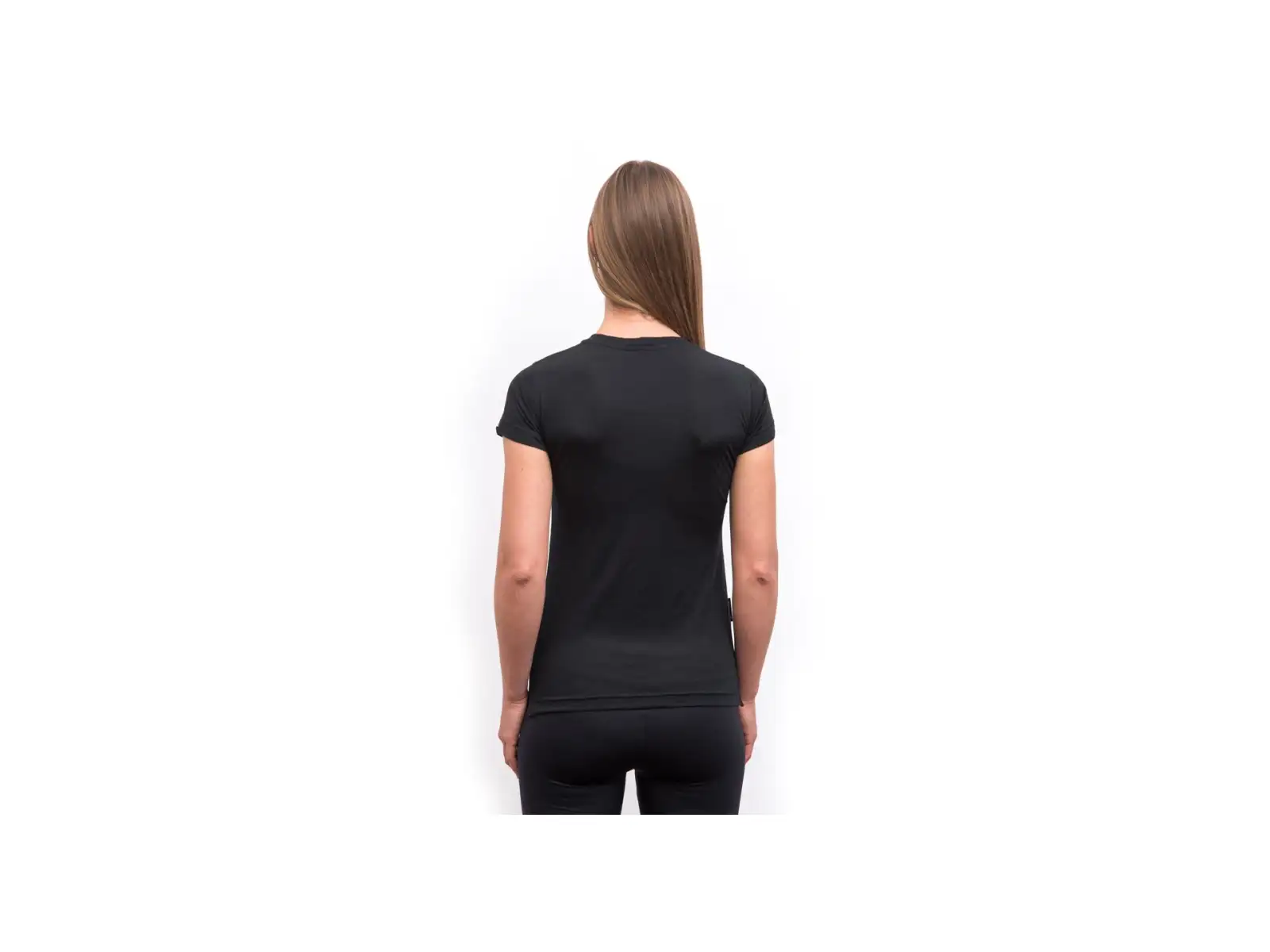 Sensor Merino Air Bloom dámské triko krátký rukáv černá