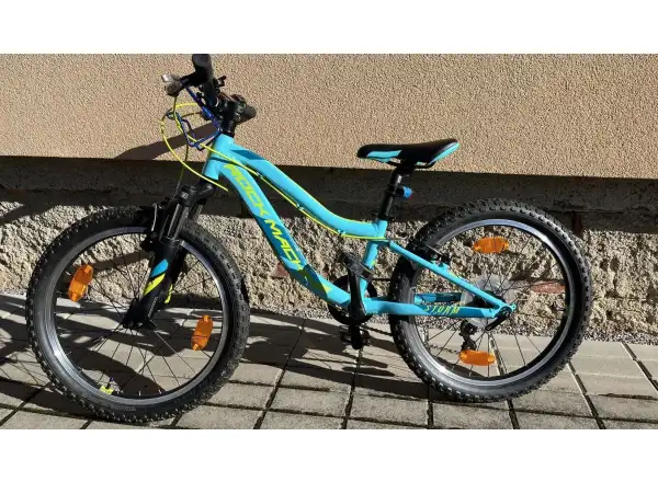 Rock Machine Storm 20 VB dětské kolo Gloss Neon Cyan/Yellow/Petrol
