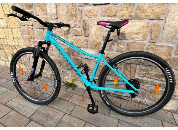 Rock Machine Catherine 27 dětské kolo Gloss Neon Blue/Petrol/Pink