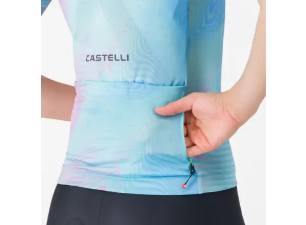 Castelli  Cosmic Vortex dámský dres krátký rukáv Multicolor Pink Green