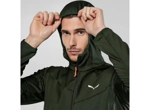 Salewa Puez Altavia Polarlite Hooded pánská mikina Dark Olive