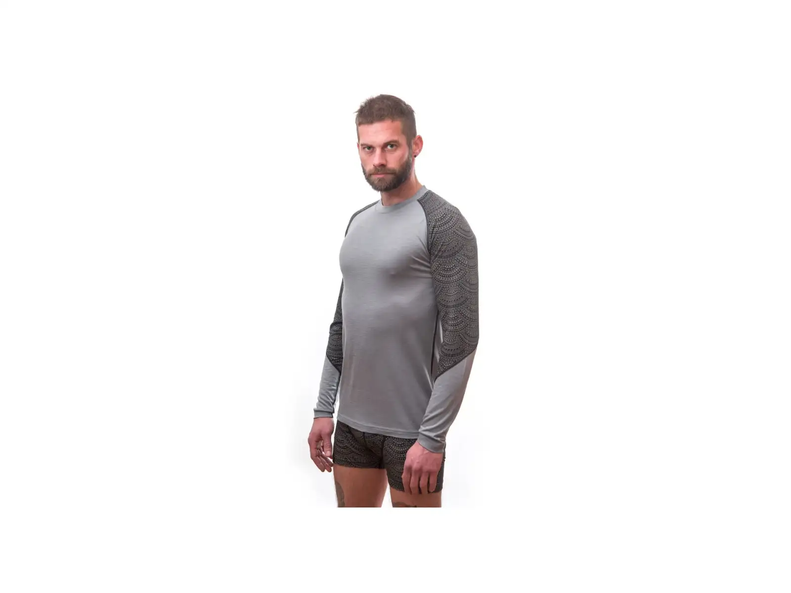 Sensor Merino Impress pánské triko dlouhý rukáv šedá/Maori