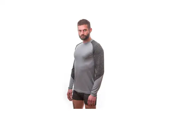 Sensor Merino Impress pánské triko dlouhý rukáv šedá/Maori