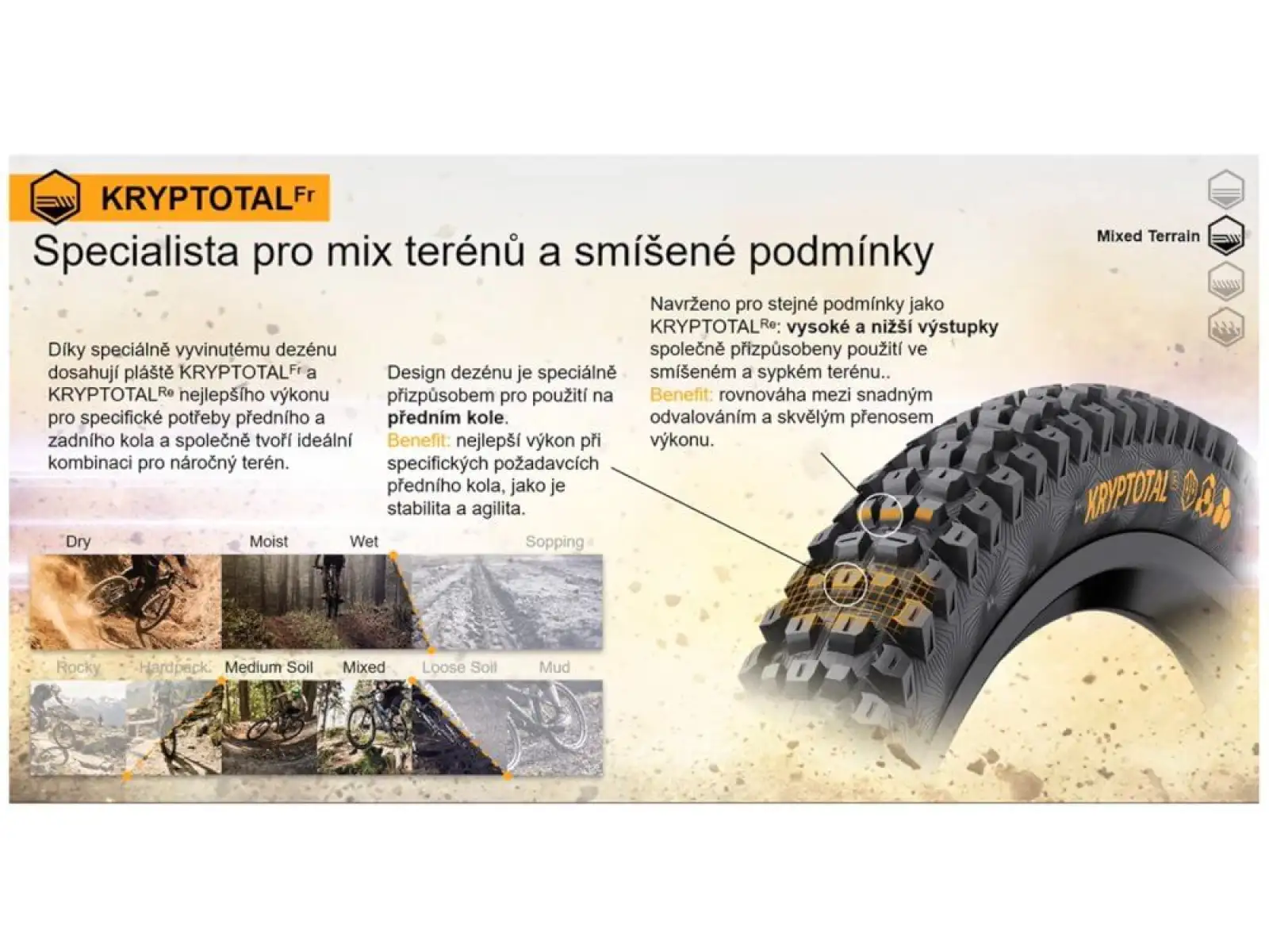 Continental Kryptotal Enduro Soft 27,5x2,40" TLR E-25 MTB plášť kevlar přední černá