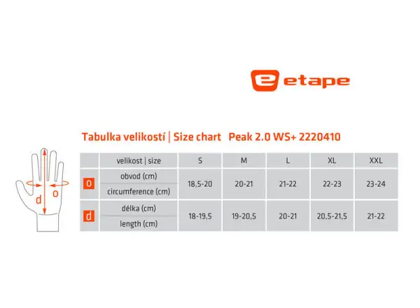 Etape Peak 2.0 WS+ zimní rukavice černá