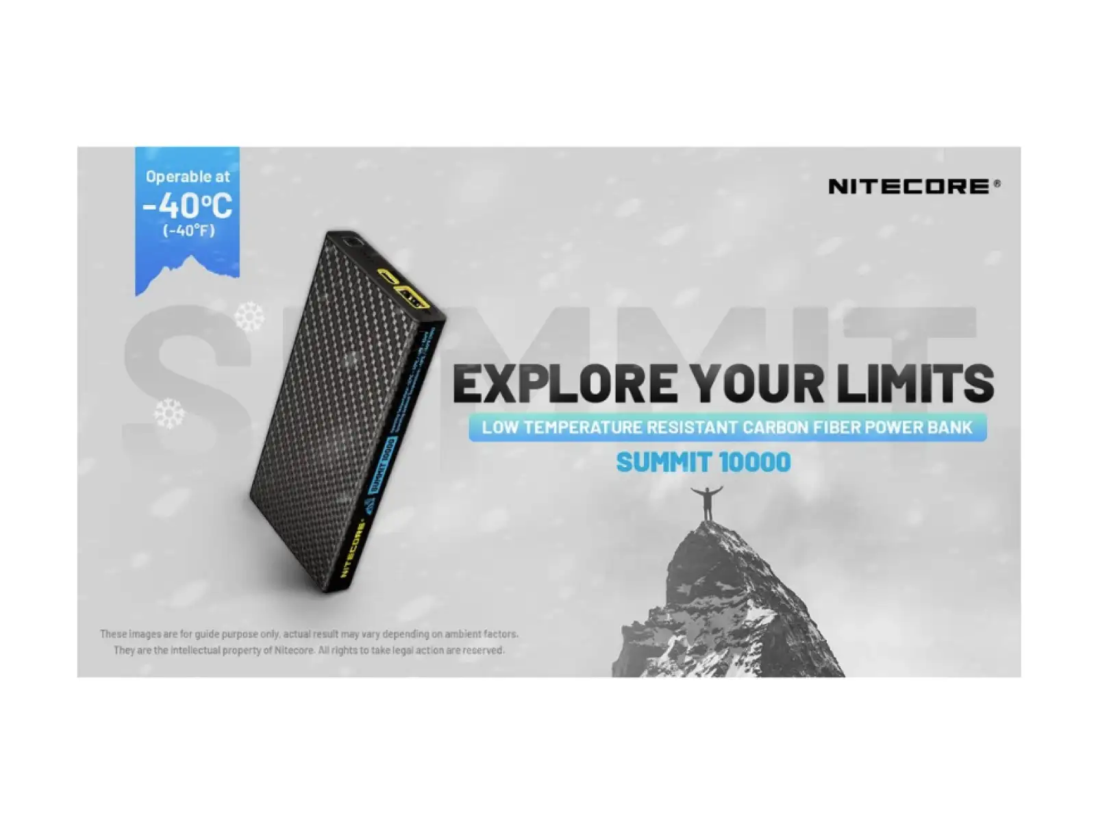 Nitecore výkonná Powerbanka do mrazu SUMMIT 10000, USB-C, až 3A výstup, 10000 mAh