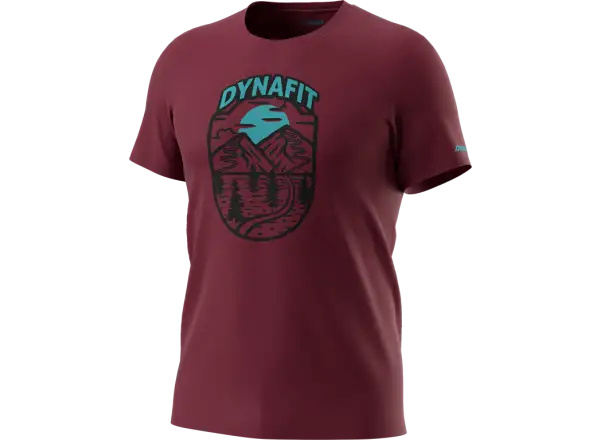 Dynafit Graphic Cotton pánské triko krátký rukáv Burgundy/Horizon