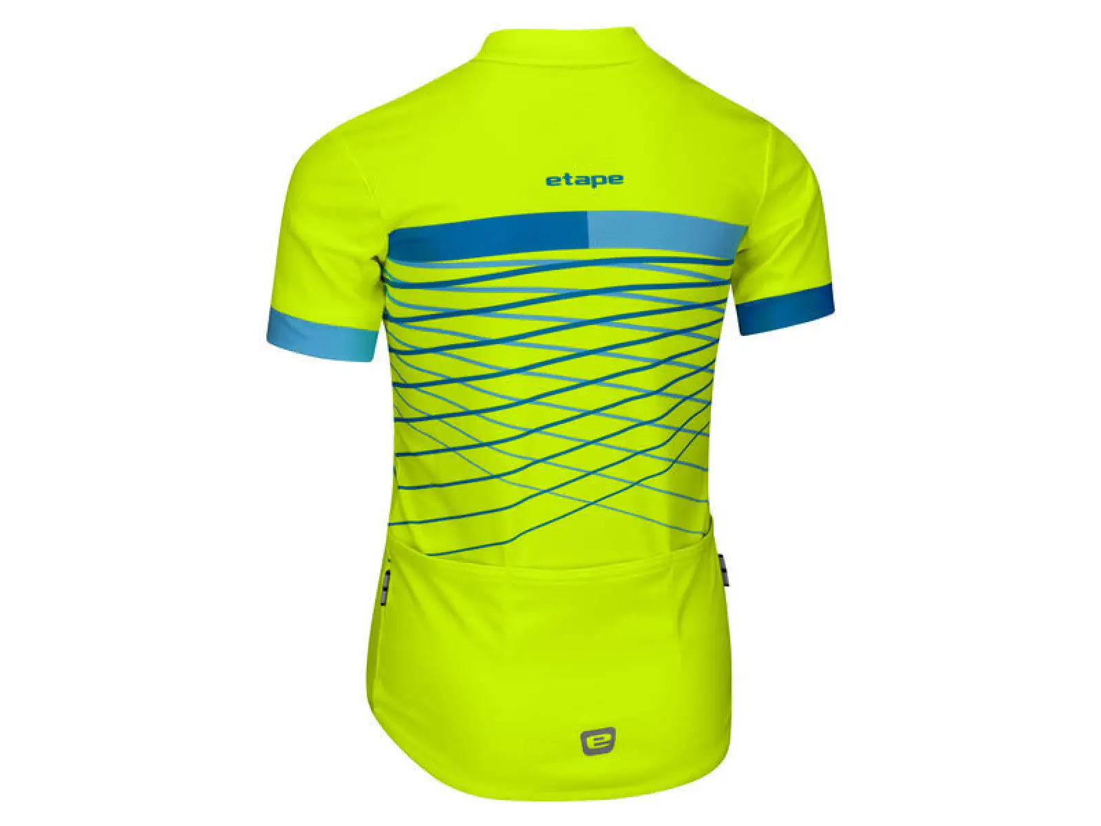 Etape Lucky dětský dres krátký rukáv žlutá fluo/modrá