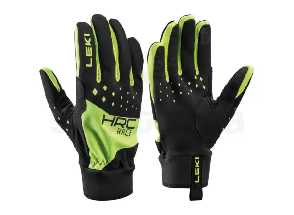 Leki HRC Race běžecké rukavice Black/Neon Yellow