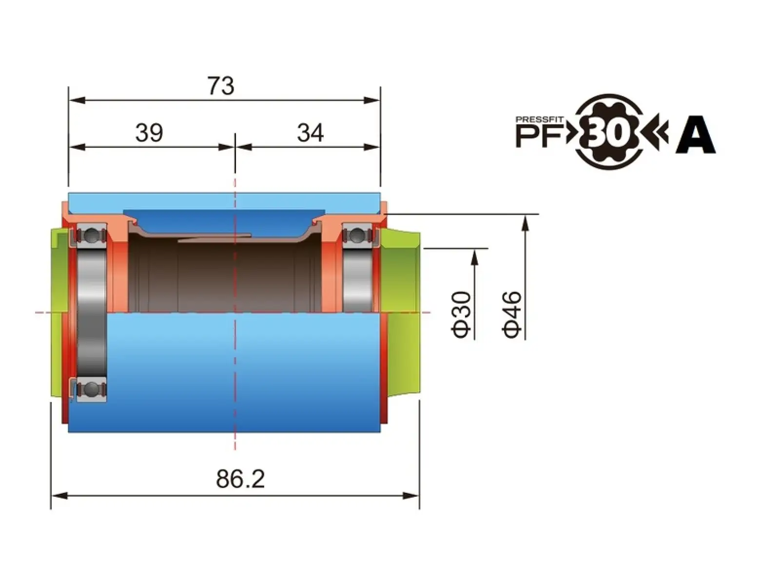 FSA Adaptér pro rám BB-30A/PF-30A a kliky FSA 386EVO