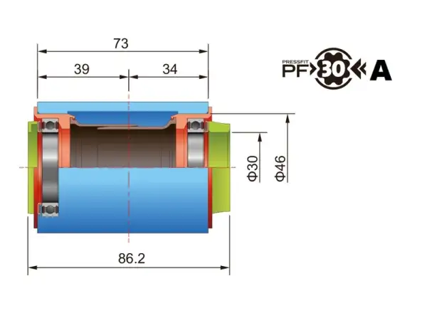 FSA Adaptér pro rám BB-30A/PF-30A a kliky FSA 386EVO