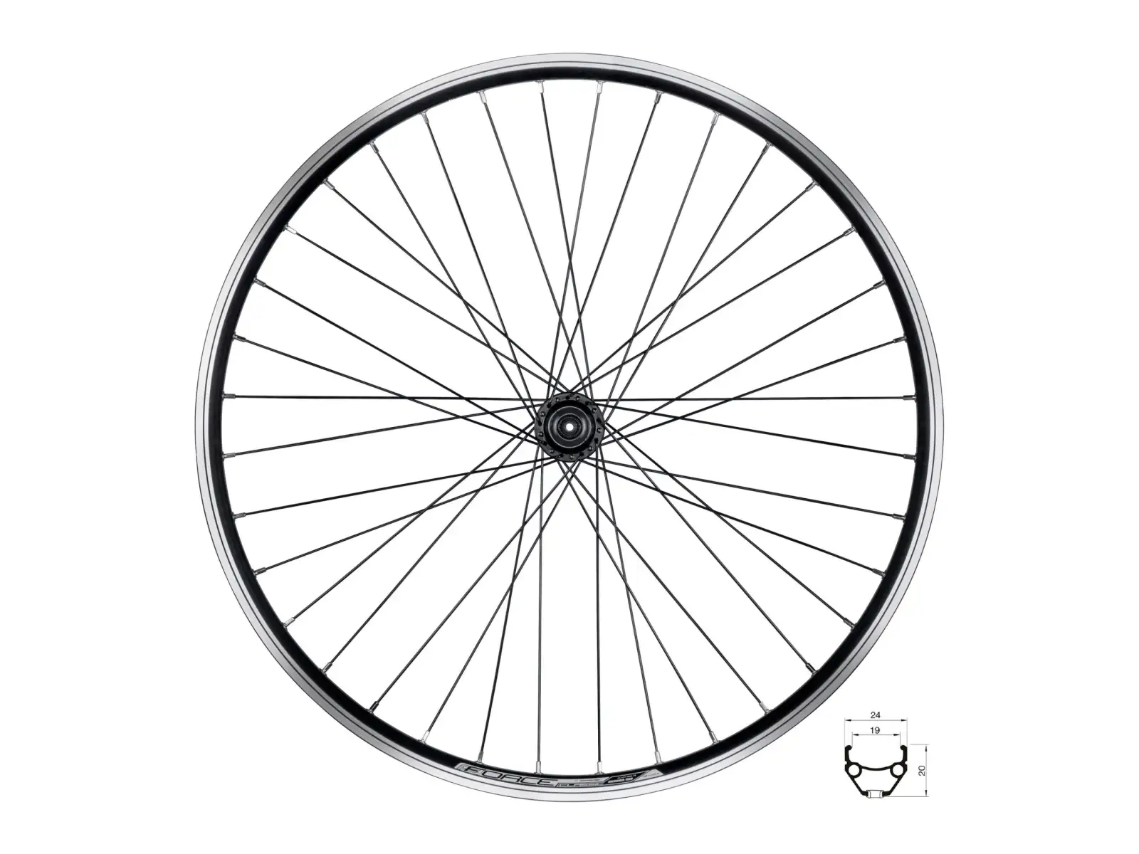 Force Classic 26" V-Brake zadní vypletené kolo ořech Shimano