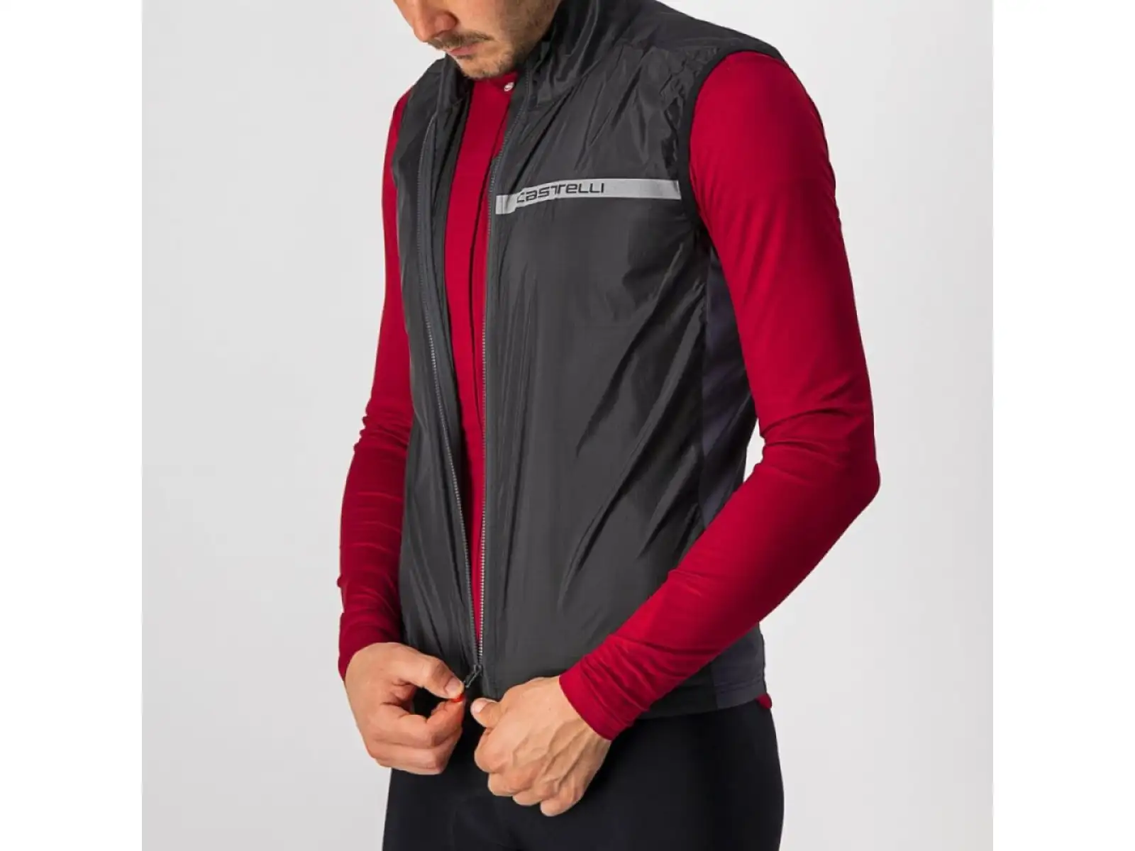 Castelli Squadra Stretch pánská vesta Light Black/Dark Gray